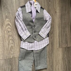Van Heusen Purple Plaid Boys' Suit Set
